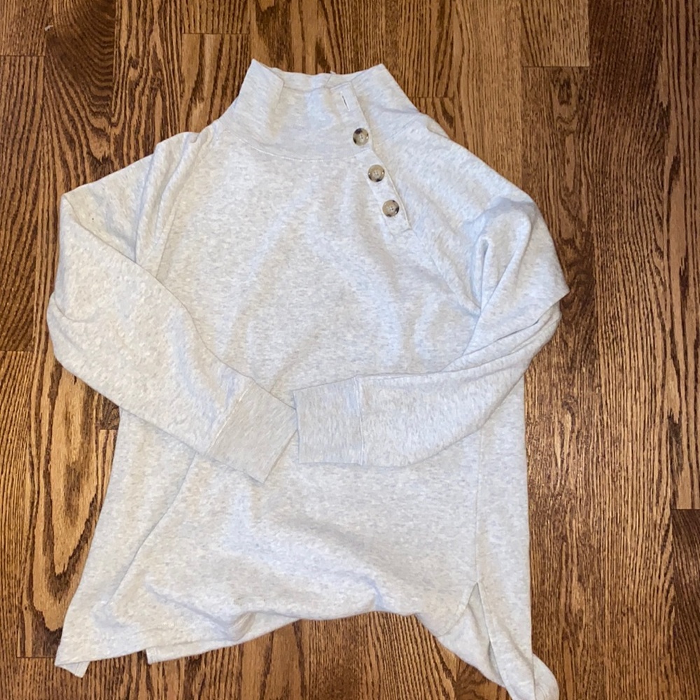 Heather Grey J Crew button tunic sweatshirt